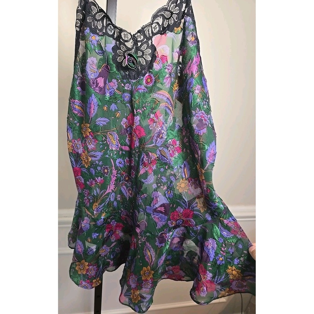 Victoria's Secret Womens S Gold Label‎ Floral.Lingerie Chemise VTG Black Lace